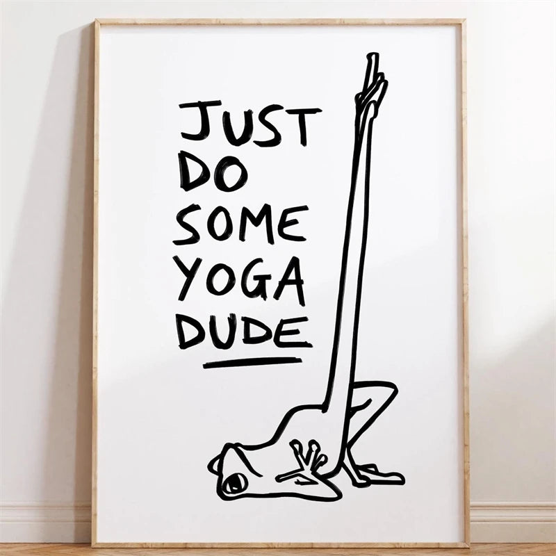 Black and White Humor Poster A Frog Sitting on The Toilet Print Canvas Painting Minimalist Wall Art Picture for Home Decoration
