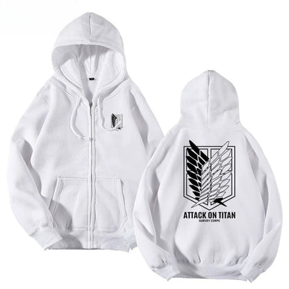 Attack on Titan Anime Printed Zipper Hoodie 2025 Autumn/Winter New Harajuku Men's Casual Loose Versatile Plus Size Sweater Top