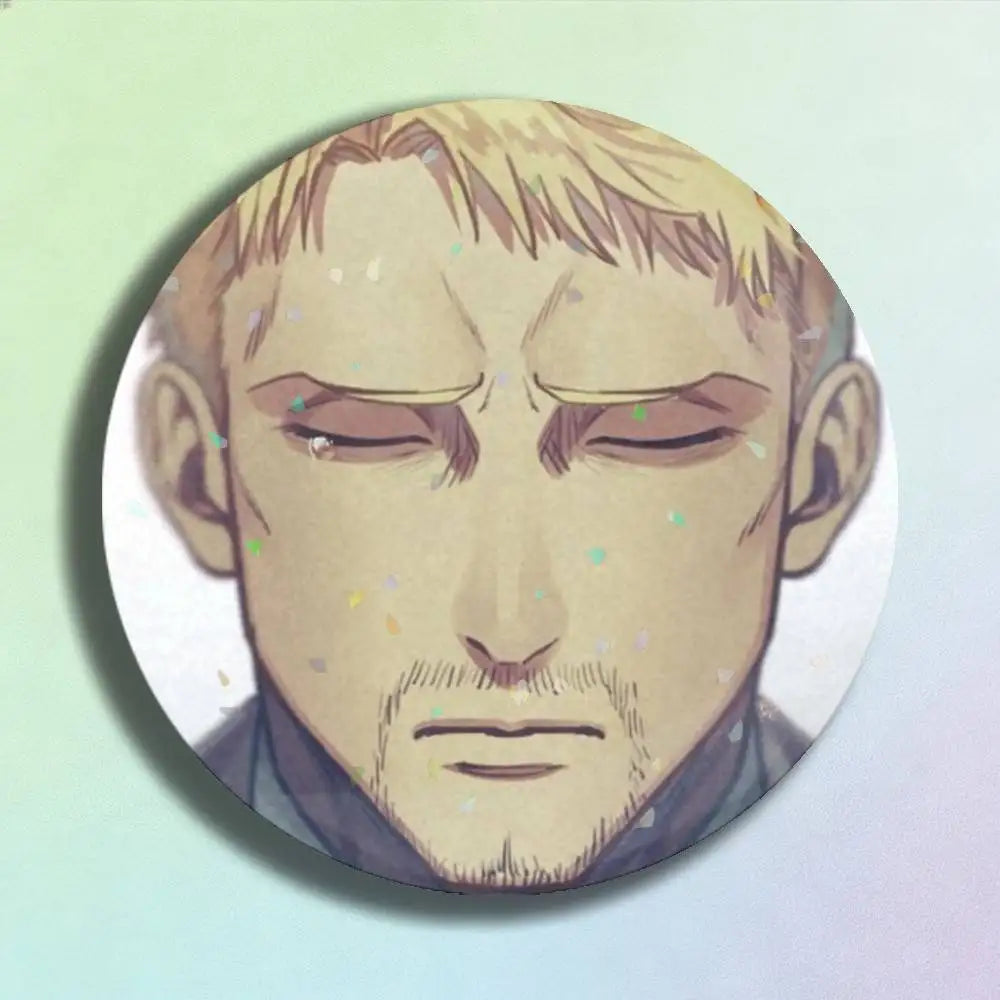 Attack on Titan Reiner Braun Laser Badge Creative Pins Brooch for Bag Clothes Hat Decor Gifts Fans Collect