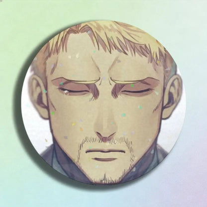 Attack on Titan Reiner Braun Laser Badge Creative Pins Brooch for Bag Clothes Hat Decor Gifts Fans Collect