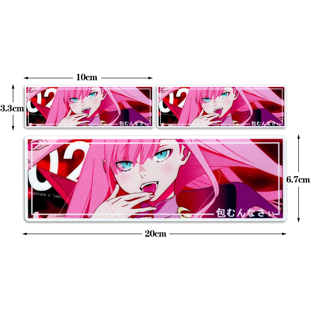 JDM Anime Girl Car Sticker Reflective Waterproof Vinyl Decals