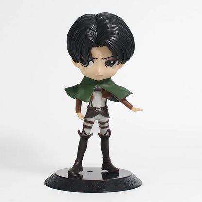 14cm Anime Attack on Titan Figure Eren Yeager Action Figure Levi Ackerman/ Mikasa Ackerman Figurine Qposket Model Doll Toys Gift