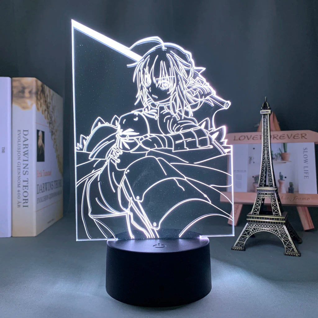 Anime 3d Light Fate Stay Night Saber for Bedroom Decor