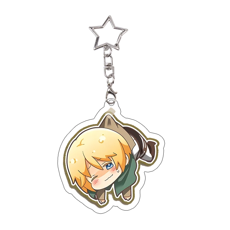 26pcs Attack on Titan Acrylic Keychain Mikasa Annie Levi Chibi Keyring Key Accessories Pendant Collect Reiner Birthday Gift
