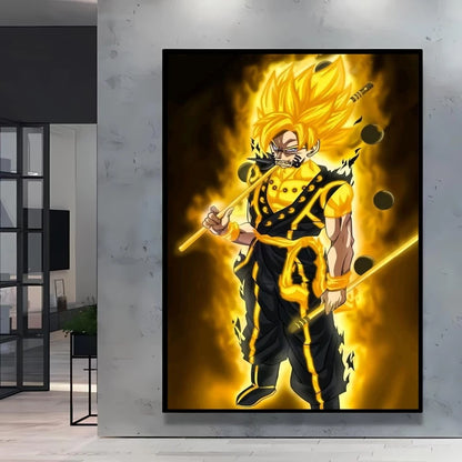 Classic Anime Canvas Printing Posters Dragon Ball Goku Vegeta HD Prints kids Gifts Aesthetic Poster Room wall Decor Pictures