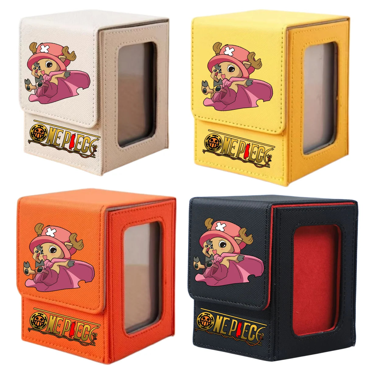 ONE PIECE Luffy Zoro Trading Card Deck Box with Window Cartoon Magnetic Closure Game Card Deck Holder Jewelry Organiser Case