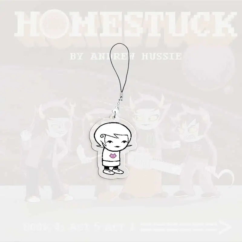 Cute Acrylic Homestuck Mobile Phone Charms Dave Strider John Egbert Karkat Small Pendant Phone Chain Keychain Fans Friends Gifts