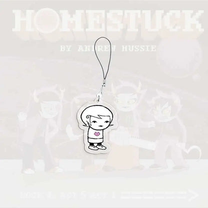 Cute Acrylic Homestuck Mobile Phone Charms Dave Strider John Egbert Karkat Small Pendant Phone Chain Keychain Fans Friends Gifts