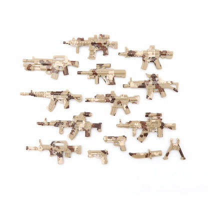Military Special Forces SWAT Gangster Jeeps Off-Road Vehicle Assault Boat Model Soldier Weapons Building Block Toy For Children