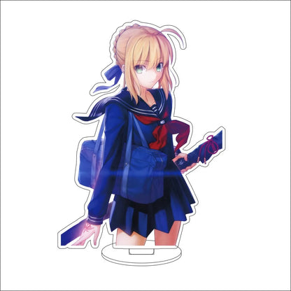 16CM Anime Fate/stay night Altria Pendragon Rin Tohsaka Illyasviel von Einzbern Cos Acrylic Figure Stand Ornaments Gifts