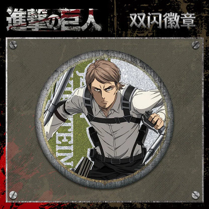 Attack on Titan 58 Badge Plain Glossy Film 58 Pin Anime Eren Yeager Ackerman Merchandise Souvenirs Collectibles Action Figures