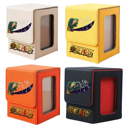 ONE PIECE Luffy Zoro Trading Card Deck Box with Window Cartoon Magnetic Closure Game Card Deck Holder Jewelry Organiser Case