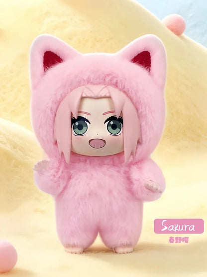 New TOPTOY Eaki Naruto V3 Kitten Land Series Blind Box Pajamars Plush Vinyl Doll Action Figures Neji Hyuga Gaara Surprise Toys