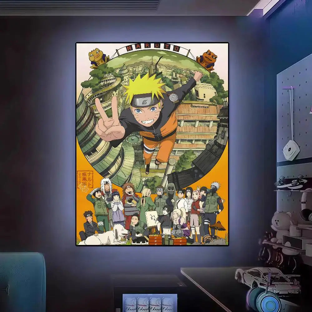 Hot N-Naruto Anime Poster Posters Decorative Paintings Study Bedroom Bar Background Wall Murals Gifts