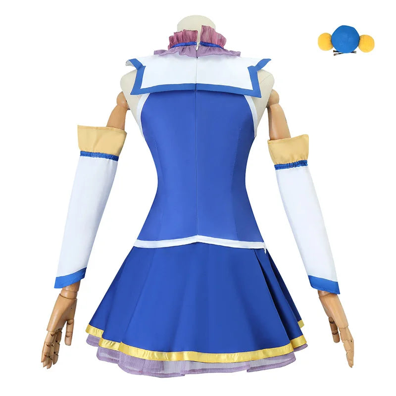 Anime Aqua Cosplay Costume Uniform KonoSuba God's Blessing on This Wonderful World Cosplay Dress Wig Set Party Outfit for Women
