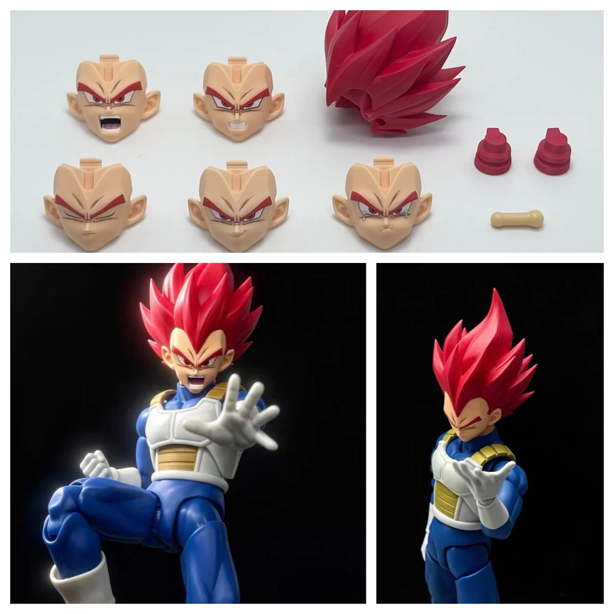 IN STOCK Dragon Ball Z Super Saiyan Vegeta Head Accessories Action Figure Shf Despair Crying Version Vegeta Heads Sculpt Toys