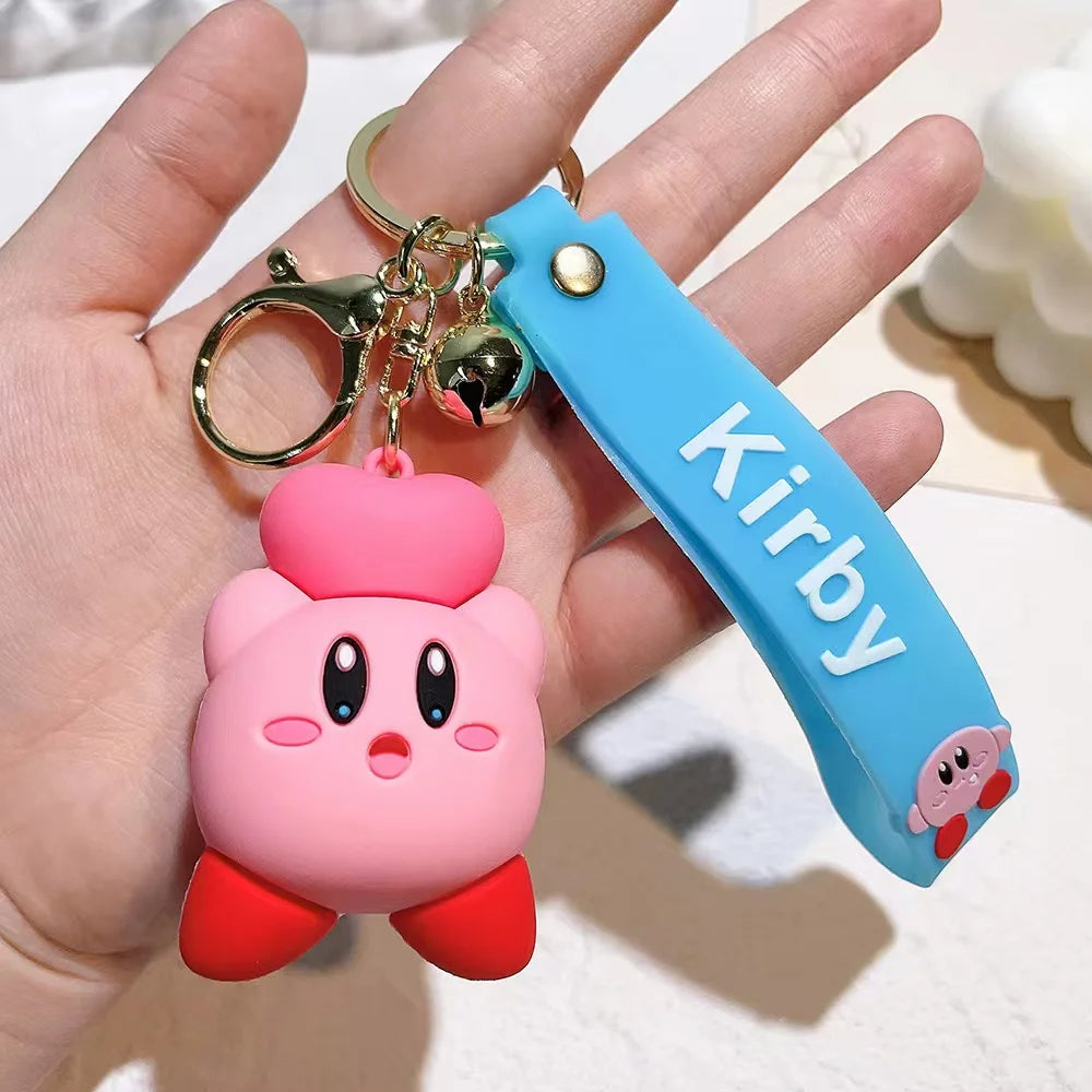 Kirby Cartoon Keychains For Bag Car Key Chains Gift Decoration