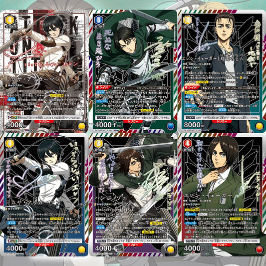 Proxy UNION ARENA Attack on Titan Vol.1, Eren/Levi SR Cards Japanese TCG Anime Collection Card Replica Single High Quality Cards