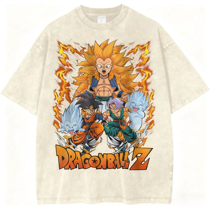 Dragon Ball Vintage Wash Graphic T Shirt Men Anime Print Women Short Sleeve Tee New Summer Casual Tops Streetwear Harajuku Y2k