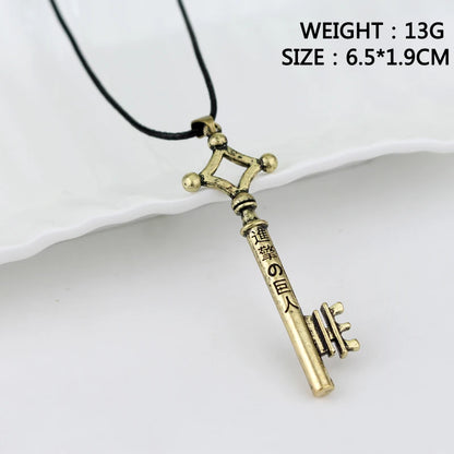 Anime Attack on Titan Necklace Vintage Punk Key Modeling Pendant Cosplay Jewelry Accessories Creative Gifts for Women Men