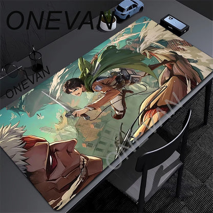 Attack on Titan Anime Large Lock Edge Mouse Pad Computer Mousepad XXL S Gaming Padmouse Gamer Laptop Keyboard Mouse Mats Carpet