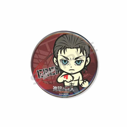 Attack on Titan Lapel Pins Creative Round Brooch Eren Yeager Levi Mikasa Cartoon Badge Pin Hat Clothes Accessories Jewelry Gift