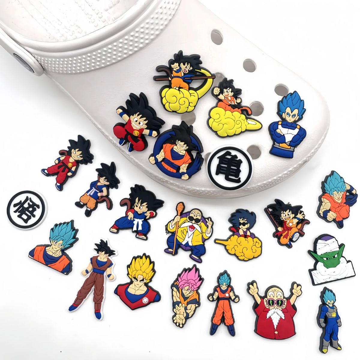 1/10/40PCS Dragon Ball Combo Anime Shoe Charms Goku and Master Roshi DIY Shoe Decorations, Perfect Choice for Party Gifts