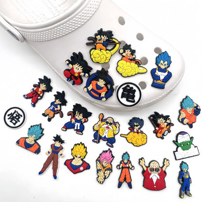 1/10/40PCS Dragon Ball Combo Anime Shoe Charms Goku and Master Roshi DIY Shoe Decorations, Perfect Choice for Party Gifts