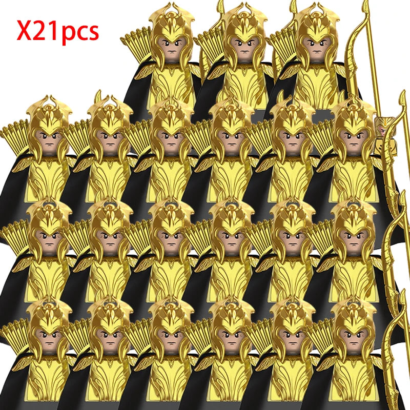 Lord Rings Elves Orcs Army Dwarf Rohan Mini Action Toy Figures Building Blocks Assembly Toys for Kids Birthday Gift