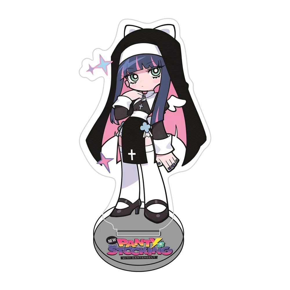 Panty & Stocking 10cm with Garterbelt Acrylic Stand Figures Keychain