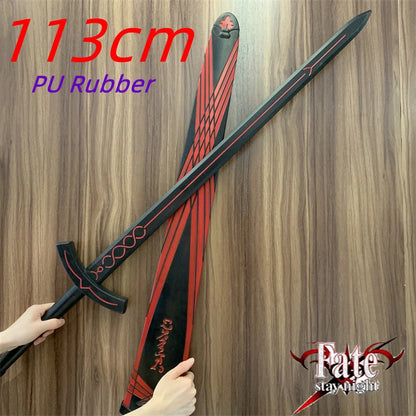 Fate Stay Night Sword Sets Black Holy Sword Saber Sword Weapons 1:1 Cosplay Prop Model Gift Rubber Unsharpened Toys