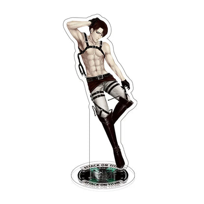 Attack on Titan Double Sided Large Standee Levi Mikasa Anime Acrylic Figure Creative Desk Decor Ornament Display Gift for Office