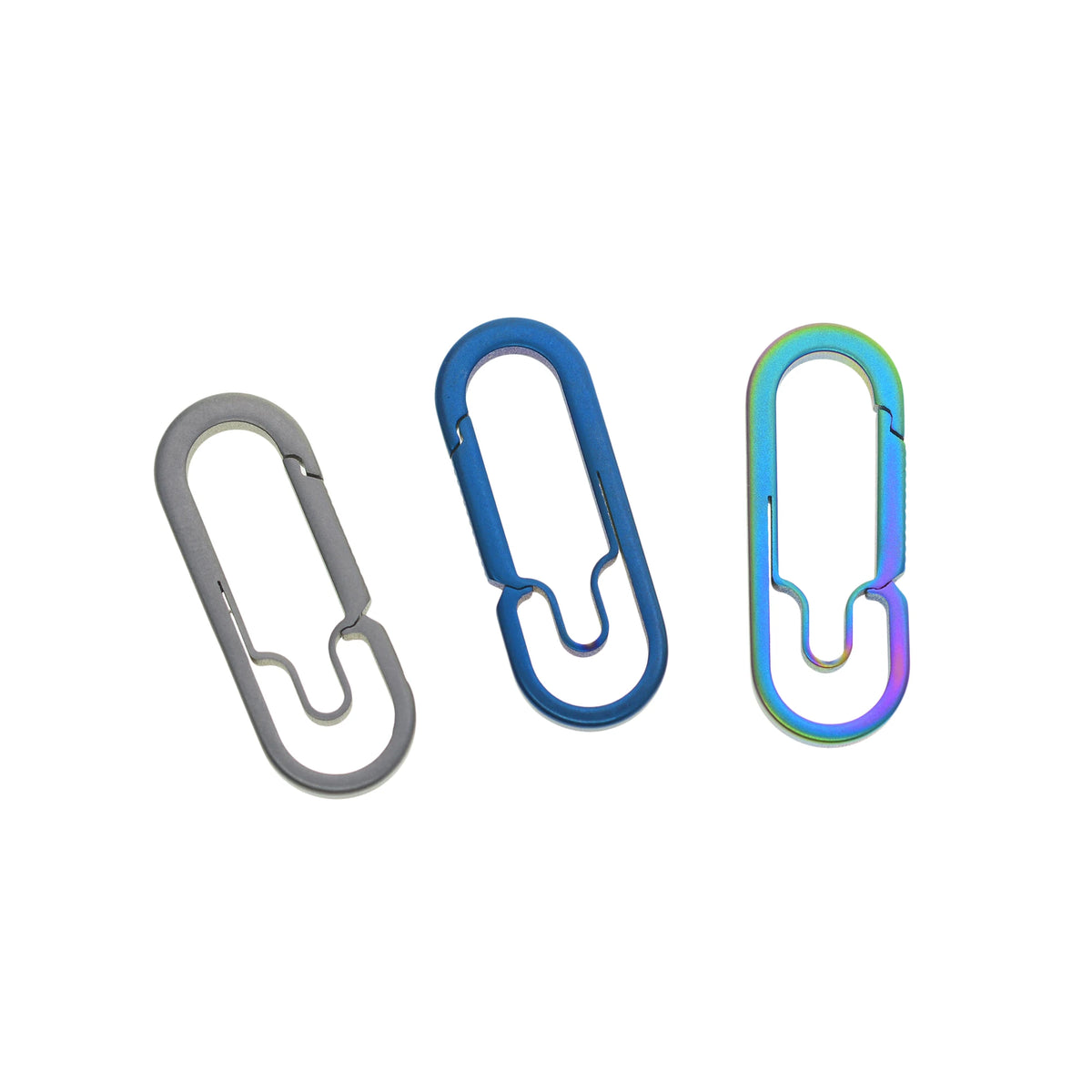 1.6inch 40mm small  Ti keychain color Solid titanium oval snap Lock Carabiner Key ring Safety Hook DIY FOB EDC camping outdoor