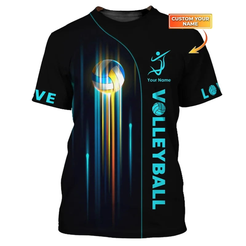Volleyball Custom Name Oversized T-Shirt