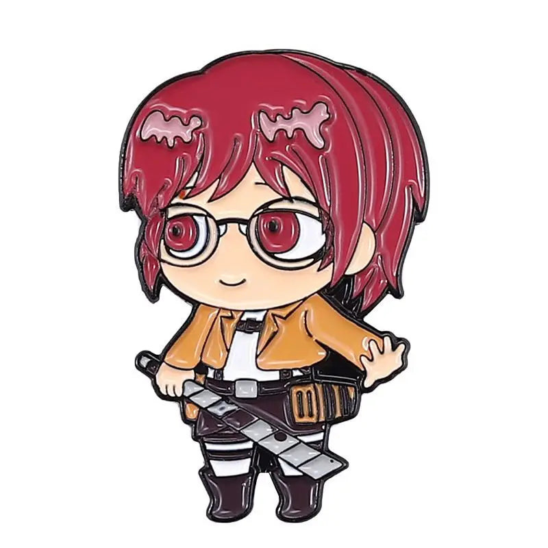 Creative Q Version Attack on Titan Metal Brooch Cute Anime Cartoon Badge Fashion Lapel Pin Accessories Fans Collection Gift