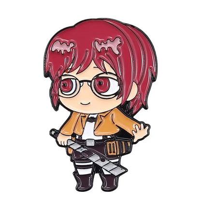 Creative Q Version Attack on Titan Metal Brooch Cute Anime Cartoon Badge Fashion Lapel Pin Accessories Fans Collection Gift