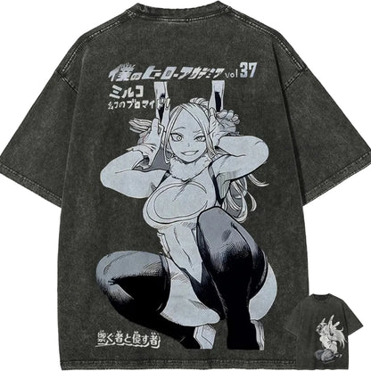 My Hero Academia Mirko Acid Wash Tee