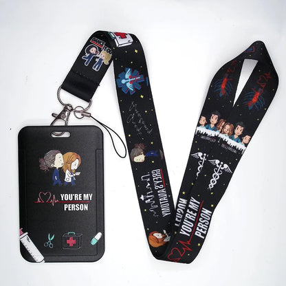 100 Styles Anatomy Credential Holder Keychains Neck Lanyard Pass Card Anime Credit Card Holder Keychain Straps Wholesale
