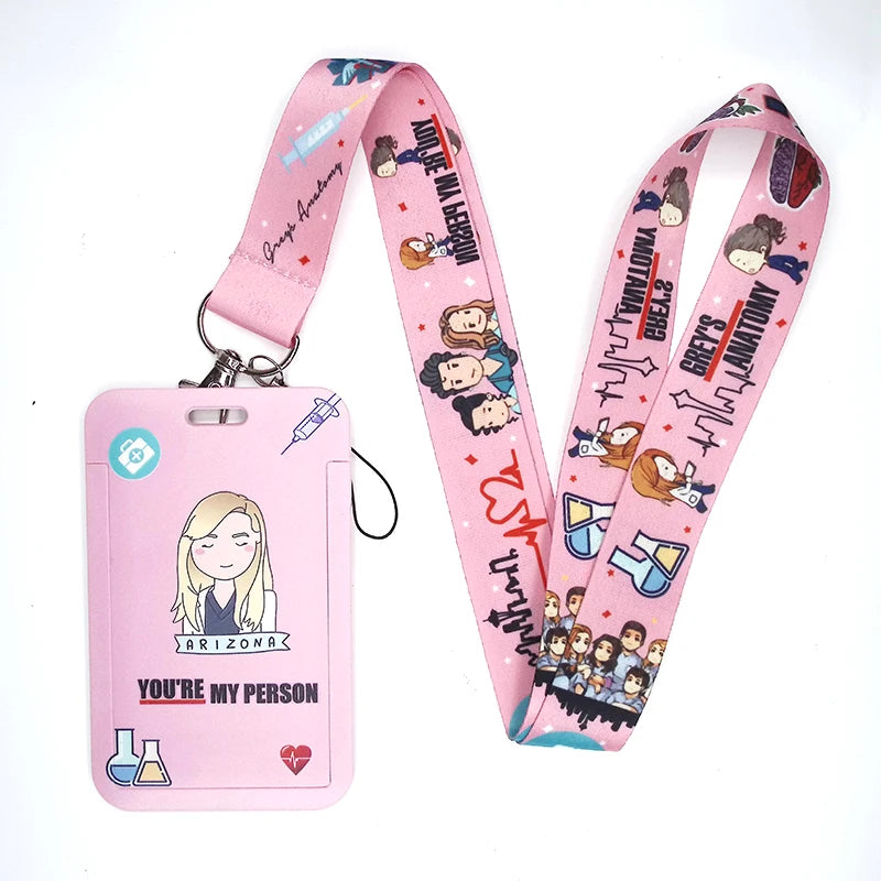 100 Styles Anatomy Credential Holder Keychains Neck Lanyard Pass Card Anime Credit Card Holder Keychain Straps Wholesale