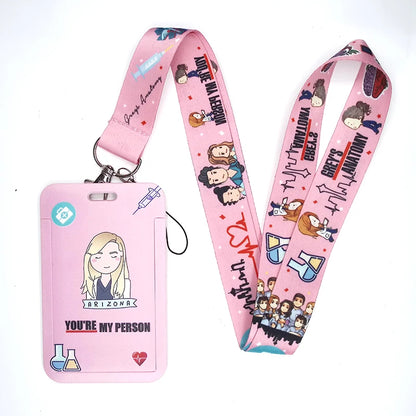 100 Styles Anatomy Credential Holder Keychains Neck Lanyard Pass Card Anime Credit Card Holder Keychain Straps Wholesale