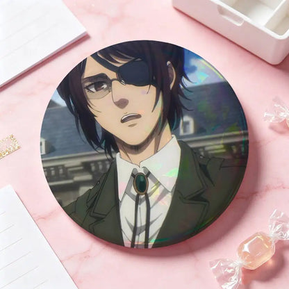 Hange Zoe Attack On Titan Anime Badges Button Round Creative Pin Brooch Badge Bag Decor Accessories Fans Collect Friends Gifts