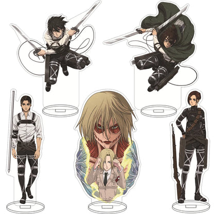 16CM Anime Figure ‌Attack on Titan Eren Jaeger Mikasa Ackerman Armin Arlert Levi Ackerman Cos Acrylic Stand Ornaments Gifts
