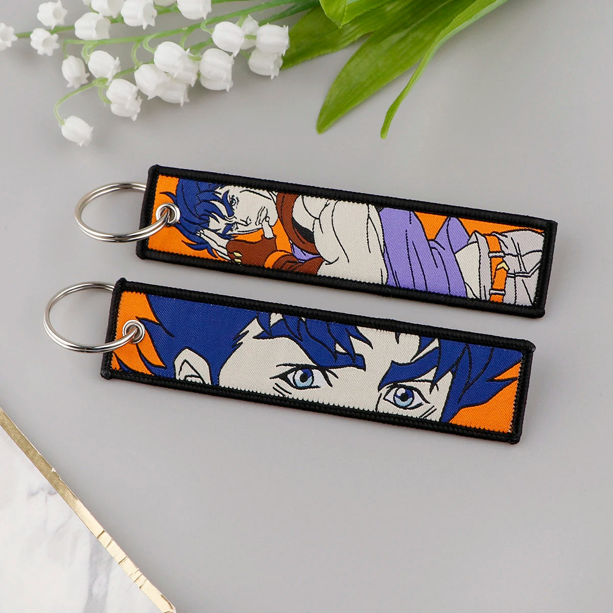 Anime Cartoon Embroidered Keychain