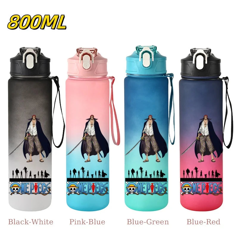 800ML ONE PIECE Monkey D. Luffy Nico Robin Anime Straw Sport Water Bottle for Easy Carry Ideal for Fitness Sports Outdoor