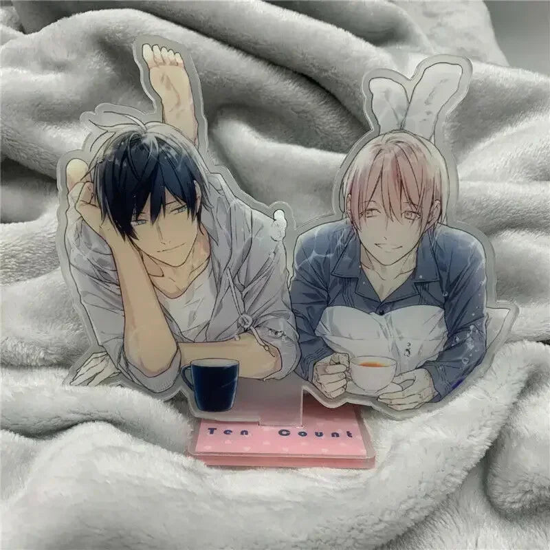 Anime 10 Ten Count Shirotani Kurose Yaoi Rihito Takarai Yaoi BL Couples Stand Figure Model Display Desk Decoration Accessories