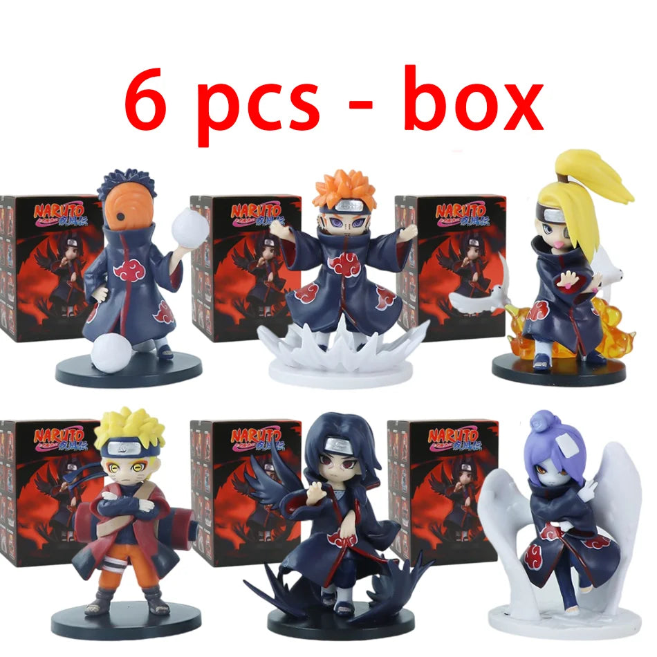 1-12pcs Naruto Blind Box Figure Toys Shippuden Akatsuki Arc Series Trendy Mystery Box PVC Model Surprise Christmas Toys Gift