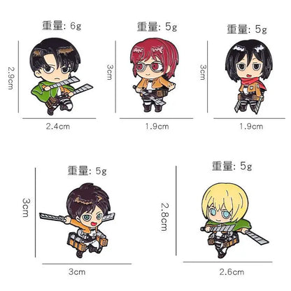 Creative Q Version Attack on Titan Metal Brooch Cute Anime Cartoon Badge Fashion Lapel Pin Accessories Fans Collection Gift