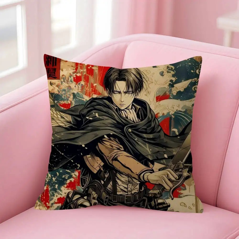 Anime Attack on Titan Levi Ackerman   Cushion Cover Car Throw Pillow Case For Sofa Car Christmas Gift