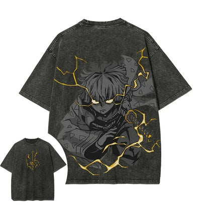 Demon Slayer Zenitsu Washed T-Shirt