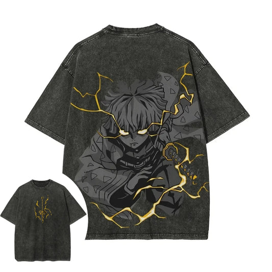Demon Slayer Zenitsu Washed T-Shirt